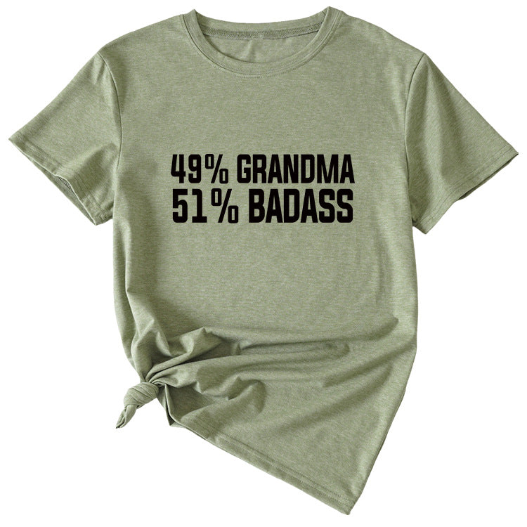 49%GRANDMA Womens Casual Loose Short-sleeved Shirt