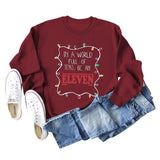 IN A WORLD FULL CREWNECK LETTERING LOOSE BOTTOMED LONG-SLEEVED SWEATSHIRT WOMAN