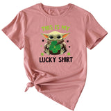 This is my lucky shirt Funny pattern Crew neck Short sleeve female