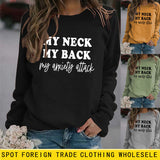 MY NECK MY BACK Fashion Round Neck Large Size Women Long-sleeved Printed Sweater