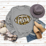 Mom Baseball Leopard Print Women's Bottomed Long Sleeve Loose Casual Sweater