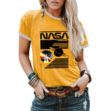 NASA Alphabet Fashion Ladies Loose Printed Short Sleeve T-Shirt