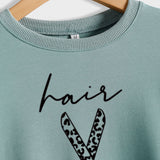 Hair Stylist Scissors Letter Print Bottoming Long Sleeve Round Neck Sweatshirt