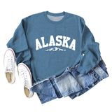 ALASKA Mountain Alphabet Loose Bottomed Long Sleeve Sweater