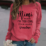 MIMI BECAUSE I'M Letter Fashion Women's Long Sleeve Shirt Crew Neck Sweater