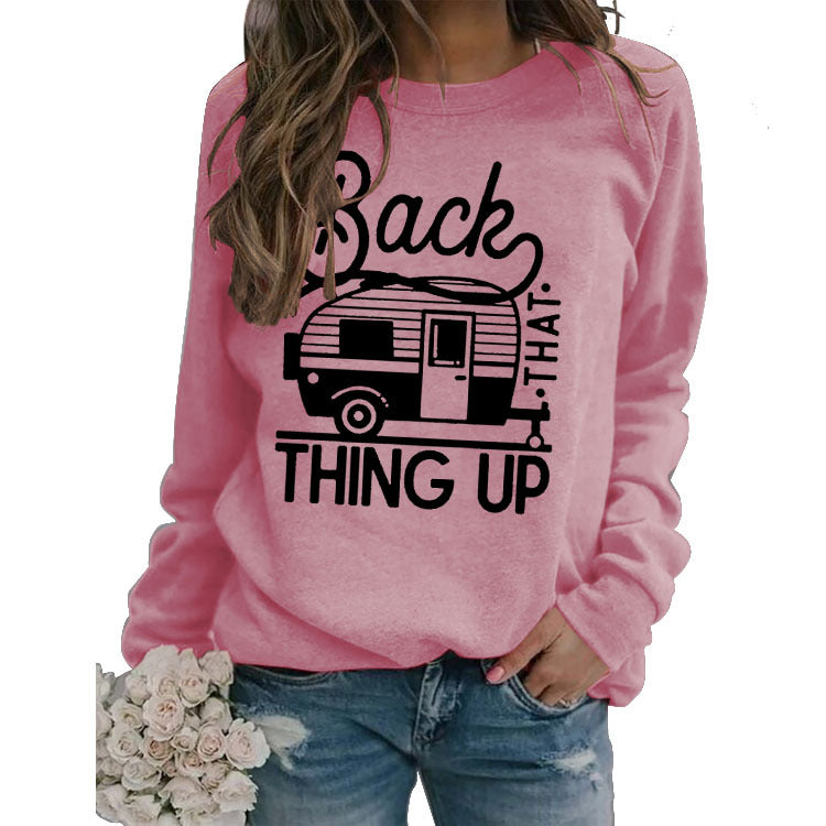 Women's Tops Back That Thing Up Letter Print Sweatshirt