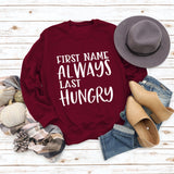 FIRST NAME ALWAYS Women's Letter Loose Long Sleeve Sweater