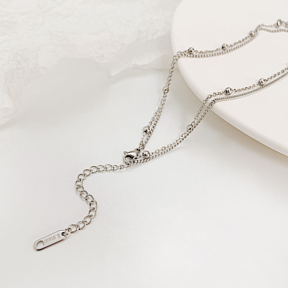 NEHZUS Jewelry Sunflower Necklace for Women Multi-layered Titanium Steel Necklaces Collarbone Lock