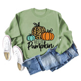 Hellp Pumpkin Pumpkin Halloween Letters Round Neck Large Size Long-sleeved Sweater Women