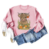Calf Pumpkin Halloween Round Neck Loose Long-sleeved Large Size Sweater