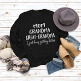 Long Sleeve T-shirt MOM GRANDMA GREAT LETTERS AW OVERSIZE SWEATER