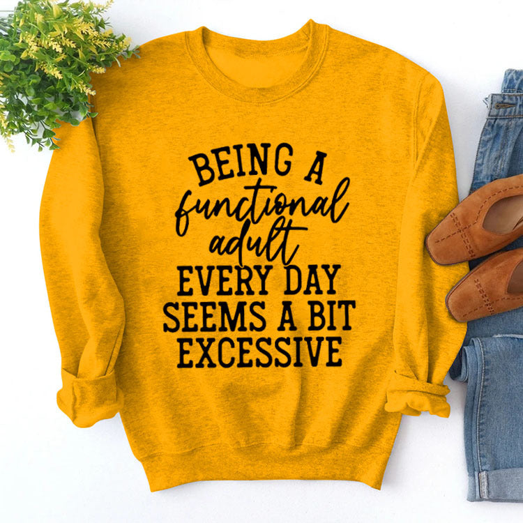 Being A Functional Round Neck Tops Long Sleeve Loose Sweatshirt