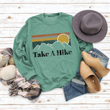 Round Neck Letter Women's T-shirt Take A Hike Print Loose Short-sleeved
