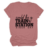 Summer Court Be a Train Crew Neck Letter Short Sleeve Women's T-Shirt