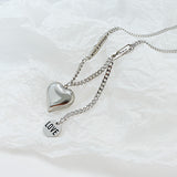Simple and Versatile Personalised Love Chain Tassel Necklace In Titanium Steel
