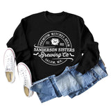 PREMIUM WITCHES LETTER PRINT AW/WINTER BASE LONG SLEEVE WOMEN'S SWEATSHIRT