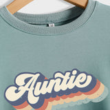 Auntie Letters Loose Bottoming Round Neck Fashion Ladies Long Sleeve Sweater