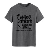 Senior Mom Class Letter Fashion Ladies Crewneck Short Sleeve T-Shirt