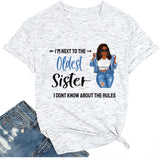 I'M NEXT TO THE Round Neck Fashion Letter Plus Size Womens T-shirt Loose Short Sleeve
