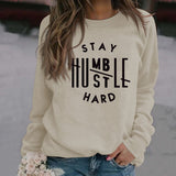 STAY HUMBST LE HARD Letters Loose Long-sleeved Large Size Sweater Women