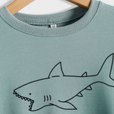 Round Neck Autumn and Winter Ladies Tops Shark Print Casual Long-sleeved Sweatshirt