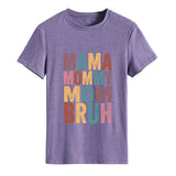 MAMA MOMMY MOM Letter Fashion Round Neck Loose Short Sleeve T-Shirt