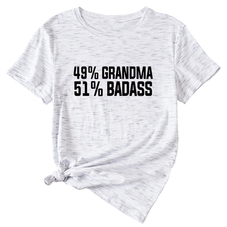 49%GRANDMA Womens Casual Loose Short-sleeved Shirt