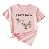 Women's I Don't Give A Funny Pattern Casual Short Sleeve