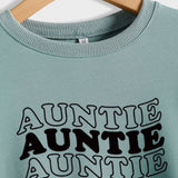 AUNTIE Letter Round Neck Loose Bottom Women's Long Sleeves Large Size Sweatshirt Women