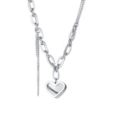 NEHZUS Jewellery Hip Hop Niche Design Girly Love Tassel Stainless Steel Necklace