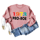 1973 PRO ROE Letter Ladies Bottoming Long Sleeve Sweater