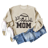Baseball Mom Baseball Letter Printing Fall/Winter Baseball Long Sleeve Plus Size Sweater Girl