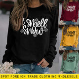Spot Crewneck Women's Leggings I Smell Snow Loose Sweatshirt