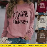 FIRST NAME ALWAYS Women's Letter Loose Long Sleeve Sweater