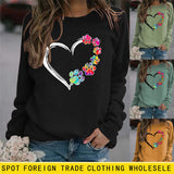 Autumn and Winter Ladies Tops Heart Dog footprint Print Sweatshirt