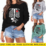 Skeleton Love Printing Fashion Foundation Autumn and Winter Long Sleeve Women's Sweater