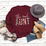 The Cool Aunt Letters Personality Round Neck Women's Sweatshirt Long Sleeve Bottoming