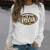 Mom Baseball Leopard Print Women's Bottomed Long Sleeve Loose Casual Sweater