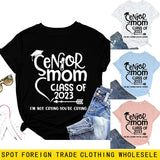 Senior Mom Class Letter Fashion Ladies Crewneck Short Sleeve T-Shirt