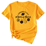 Surrounded By Balls Mom Basketball Pattern Round Neck Short Sleeve T-shirt