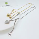 Simple and Versatile Personalised Love Chain Tassel Necklace In Titanium Steel