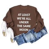 AT LEAST WE'RE ALL Womens Crewneck Letter Bottoming Long Sleeve Sweater
