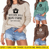 THIS GIRL SELLS Fashion Letters Loose Bottoming Love Sweater Long Sleeve Women