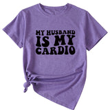My Husband Is My Heart Casual Crewneck Short Sleeve T-Shirt