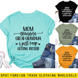 MOM GRANDMA GREAt FASHION LEttER CREWNECK SHORt SLEEVE T-SHIRt WOMENT-Shirt