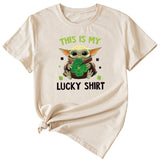 This is my lucky shirt Funny pattern Crew neck Short sleeve female