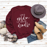 LIFE IS Golden Letter Print Sweatshirt