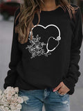 Autumn and Winter Women's Top Love Printing Casual Long Sleeve Sweater
