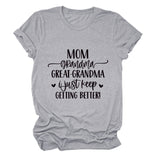 MOM GRANDMA GREAt FASHION LEttER CREWNECK SHORt SLEEVE T-SHIRt WOMENT-Shirt
