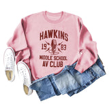 HAWKINS 1983 MIDDLE LOOSE WOMEN'S LONG SLEEVE OVERSIZE SWEATSHIRT